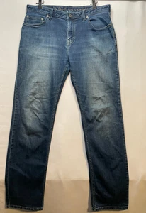 PrAna Jeans Hombre 35 x 32 Slim Fit Respira Azul Desgastado - Imagen 1 de 12