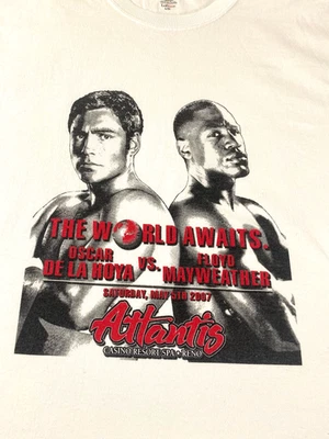 Oscar De La Hoya VS Floyd Mayweather 2007 Camiseta Grande Para Hombre Blanca con Gráficos Foto 1 de 4