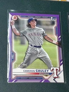 2021 Bowman Draft Cameron Cauley PURPLE /250 - Picture 1 of 6