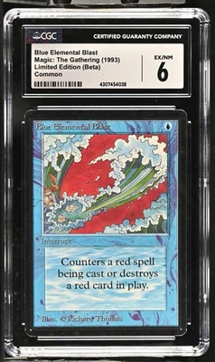 BLUE ELEMENTAL BLAST Beta CGC 6 Vintage MTG [Nostalgium] - Image 1 of 2