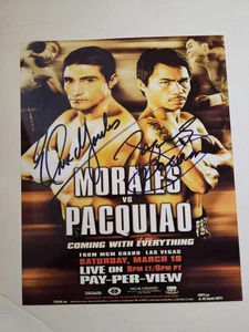 Autographed Promotional Poster Erik Morales vs Manny Pacquiao March 19, 2005 MGM - Picture 1 of 13