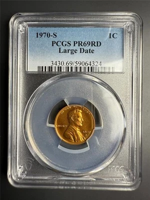 1970 S LINCOLN CENT PROOF 1C PR69 PF69 PCGS Premium Quality Large Date SKU 3873 - Image 1 of 2