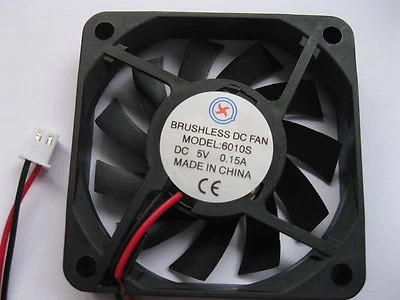 2 pcs Brushless DC Cooling Fan 11 Blade 5V 6010S 2Wire 60x60x10mm Sleeve Bearing - Image 1 of 2