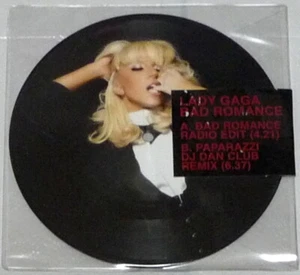 LADY GAGA BAD ROMANCE 2009 UK 7" PICTURE DISC VINYL FAME MONSTER - Picture 1 of 3