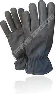 ECHTES RINDSNUBUK LEDER WINTER THINSULATE 70 GRAMM STYLISCHER MODE HANDSCHUH SCHWARZ 087 - Bild 1 von 5