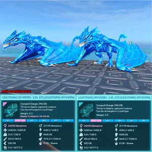 Azure Lightning Wyvern Mating Pair - 1000 MELEE - Ark Ascended PVE - Picture 1 of 4
