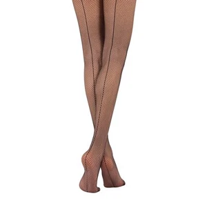 Fishnet Tights in Black with Back Seam for Women - Professional Latin Fishnet... - Picture 1 of 4