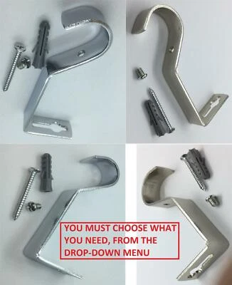 Curtain Pole Rod Bracket Holder Curtain Wall Bracket SN & CP 19 & 28MM QTY 1-50 - Image 1 of 4