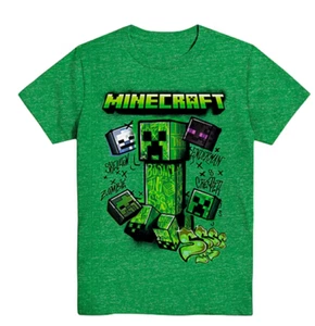 Minecraft Creeper Logo Boy's Green T-Shirt. Boy's Sizes. Brand New in polybag! - Picture 1 of 1