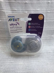 Philips Avent Ultra Soft Flex Fit 2pk Baby Pacifier Binky Little Star 6-18M NEW - Picture 1 of 12