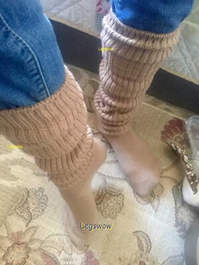 Long Loose Cozy Over The Knee Socks Slouch Ribbed School Girl Boot OTK Scrunch - Picture 1 of 7