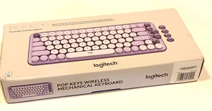 Logitech POP Keys Emoji Mechanical Windows macOS Wireless Keyboard, Purple/White - Afbeelding 1 van 5