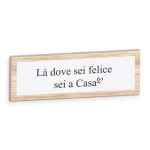Decorazione dove sei felice sei a Casa Scritta in legno da appendere Casa - Picture 1 of 3