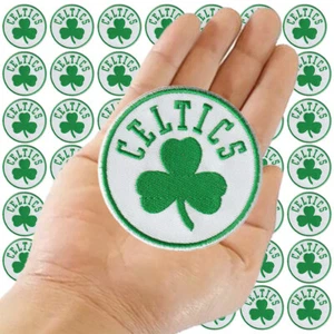 Wholesale Boston Celtics White Blackground Logo Size 2.8"x2.8" Sew Iron on Patch - Picture 1 of 12