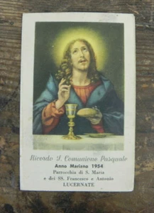 RICORDO Santa Comunione Pasquale Anno Mariano 1954 Santino Chiesa LUCERNATE Rho - Imagen 1 de 3