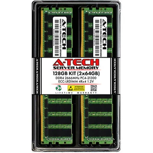 128GB 2x 64GB PC4-2666 LRDIMM Tyan B7081G80V4HR-N B7086G70V6E2HR Memory RAM - Picture 1 of 5