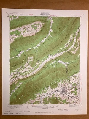 Salem VA Roanoke County USGS Servicio Geológico Topográfico Cuadrángulo Mapa Antiguo Foto 1 de 4