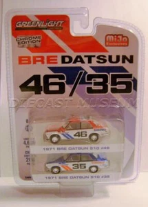 1971 '71 BRE DATSUN 510 #35 #46 CHROME EDITION 2 PACK GREENLIGHT 2019 MIJO - Picture 1 of 4