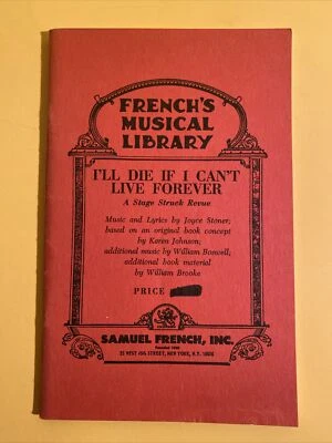 French’s Musical  Library I’ll Die If I Can’t Live Forever. A Stage Struck Revue - Image 1 of 4