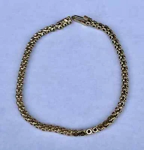 Ladies 14kt Yellow Gold 7" Diamond Tennis Bracelet w/ 56 Full-Cut Melee Diamonds - Picture 1 of 15