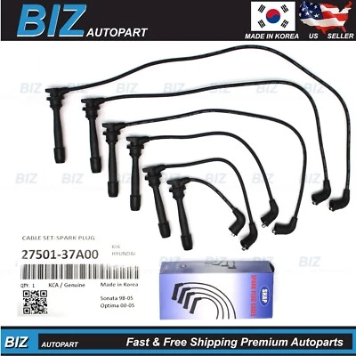 OEM Spark Plug Wire Set for 1999-2005 Sonata 01-06 Optima 2.5L 2.7L 27501-37A00 - Image 1 of 4