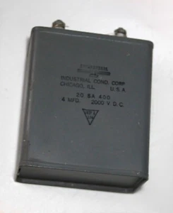 Kondensator 4 uF 2000 V DC paper in oil ndustrial Cond. Corp Chicago IL NOS - Bild 1 von 1