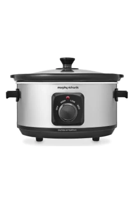 Morphy Richards Slow Cooker 3.5L Stainless Steel , 3 Heat Settings 460017 - Image 1 of 4