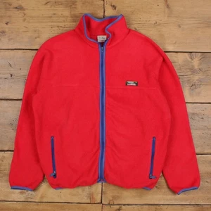 Vintage L.L.Bean Outdoor Jacket M 90s Fleece Fleece USA Made Red - Picture 1 of 9