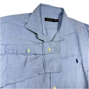 Camisa Polo Ralph Lauren Manga Larga Para Hombre 2XLT Algodón Abotonada Azul - Imagen 1 de 9