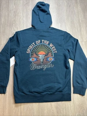 WRANGLER Hombres Mediano Espíritu del Oeste Sudadera con Capucha Suroeste Azteca Nueva Foto 1 de 4