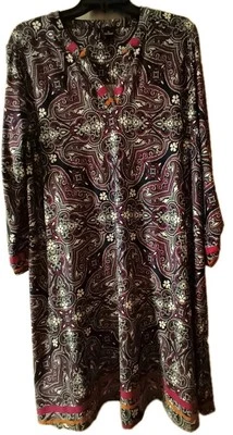 Vestido recto New Directions multicolor XL cachemir hasta la rodilla Foto 1 de 4