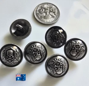 6pcs 15mm Skull & Cross Bones Gunmetal Colour, Metal Alloy Shank Buttons - Picture 1 of 2