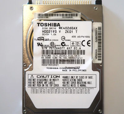 New Toshiba 40gb 5400 RPM,2.5" IDE (MK4026GAX) Internal Hard Disk Drives - Image 1 of 2