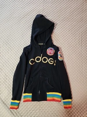 Sudadera con Capucha Coogi Vintage Arco Iris Rayas Cremallera Completa Talla M Rara Calce Elástico Foto 1 de 4