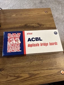 Official ACBL Duplicate Bridge Boards in original Box w/Cards Yellow 5-8 1976 - Picture 1 of 6