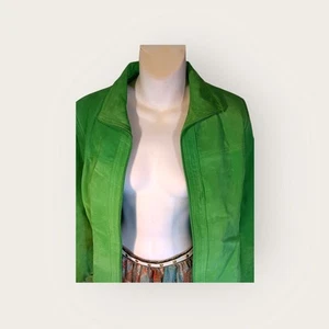 Apple Green Size 6 100% Leather Seude Yvonne Marie Jacket Pre-owned - Picture 1 of 8