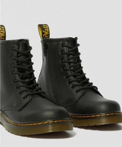 Dr. Martens 15382 Black Zip/ Lace Up Combat Boots Size 4 Unisex NEW Shoes School - Picture 1 of 13