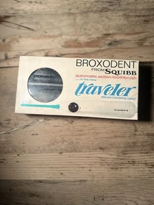 Vtg 60s Squibb Broxodent Electric Toothbrush Case 2 NEW Heads tested  WORKS! - Bild 1 von 5