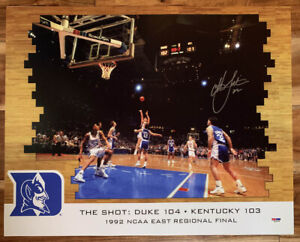 Christian Laettner SIGNED 16x20 Photo Shot Duke Blue Devils PSA/DNA AUTOGRAPHED