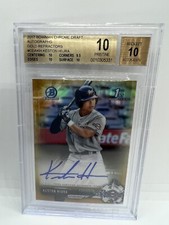 2017 Bowman Chrome Draft Keston Hiura Gold Refractor Auto /50 BGS 10 Rookie Card