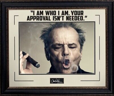 Jack Nicholson Framed Cigar Photo With Quote And Laser Signature • 425$