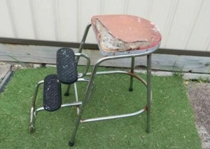 2021 RESTORATION PROJECT : Antique Australian Made Tubular Step Stool Ladder - Picture 1 of 10