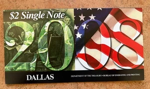 Three  (3) 2008 $2 Single Note DALLAS Consecutive #s - Picture 1 of 3
