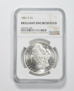 1881-S MS Brilliant Unc Morgan Silver Dollar San Francisco NGC 63? *0869