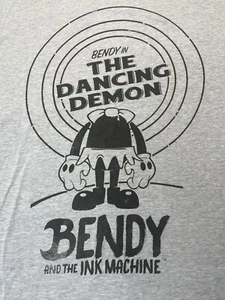 BENDY AND THE INK MACHINE RINGER T-SHIRT gray Distressed dancing demon Large - Afbeelding 1 van 8