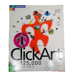 PC CD-Rom Broderbund CLICKART 125,000 Deluxe Image Pak WIN95 SEALED Unopened - Picture 1 of 2