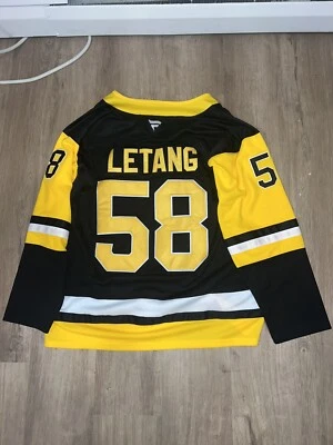 Camiseta deportiva Pittsburgh Penguins Kris Letang #58 talla 50 negra nueva Foto 1 de 4