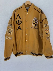 Bigboy Headgear Alpha Phi Alpha Fraternity Jacket Gold NWT 2X MSRP$195 - Picture 1 of 11