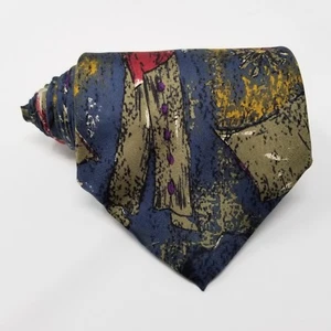 Structure Mens Necktie Cowboy Wild West Campfire Novelty Silk Neck Tie Classic - Picture 1 of 6