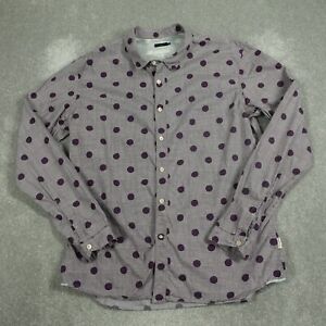 Paul Smith Mens Shirt 2XL Purple Polka Dot Slim Fit Button Up Long Sleeve